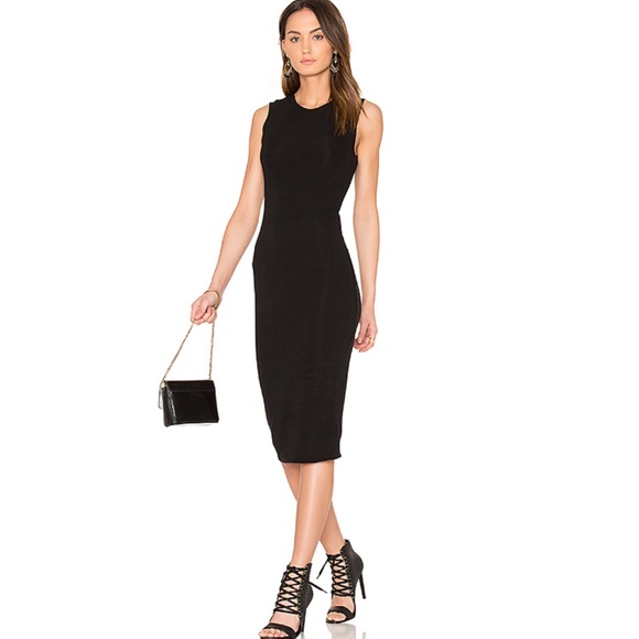 BLQ BASIQ Dresses & Skirts - BLQ BASIQ Hacci Midi Tank Dress in Black